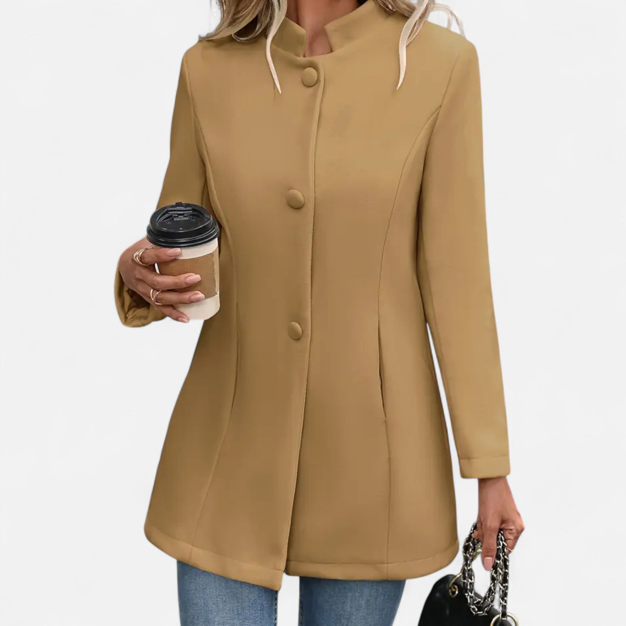 Rolezo | Women’s Long Single-Breasted Jacket – Timeless Elegance