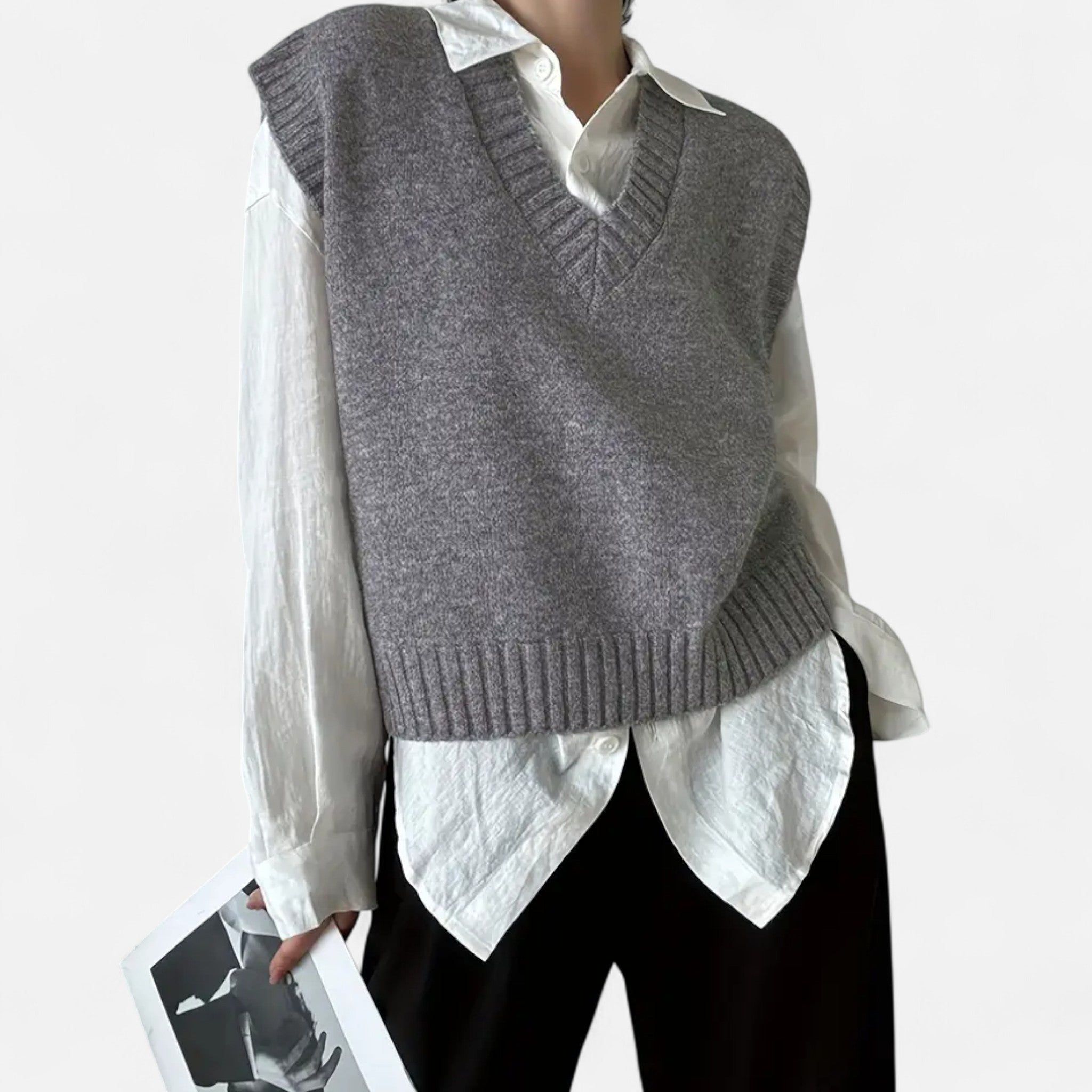 Rolezo | Women’s Sleeveless V-Neck Jumper – Refined Layers of Elegance