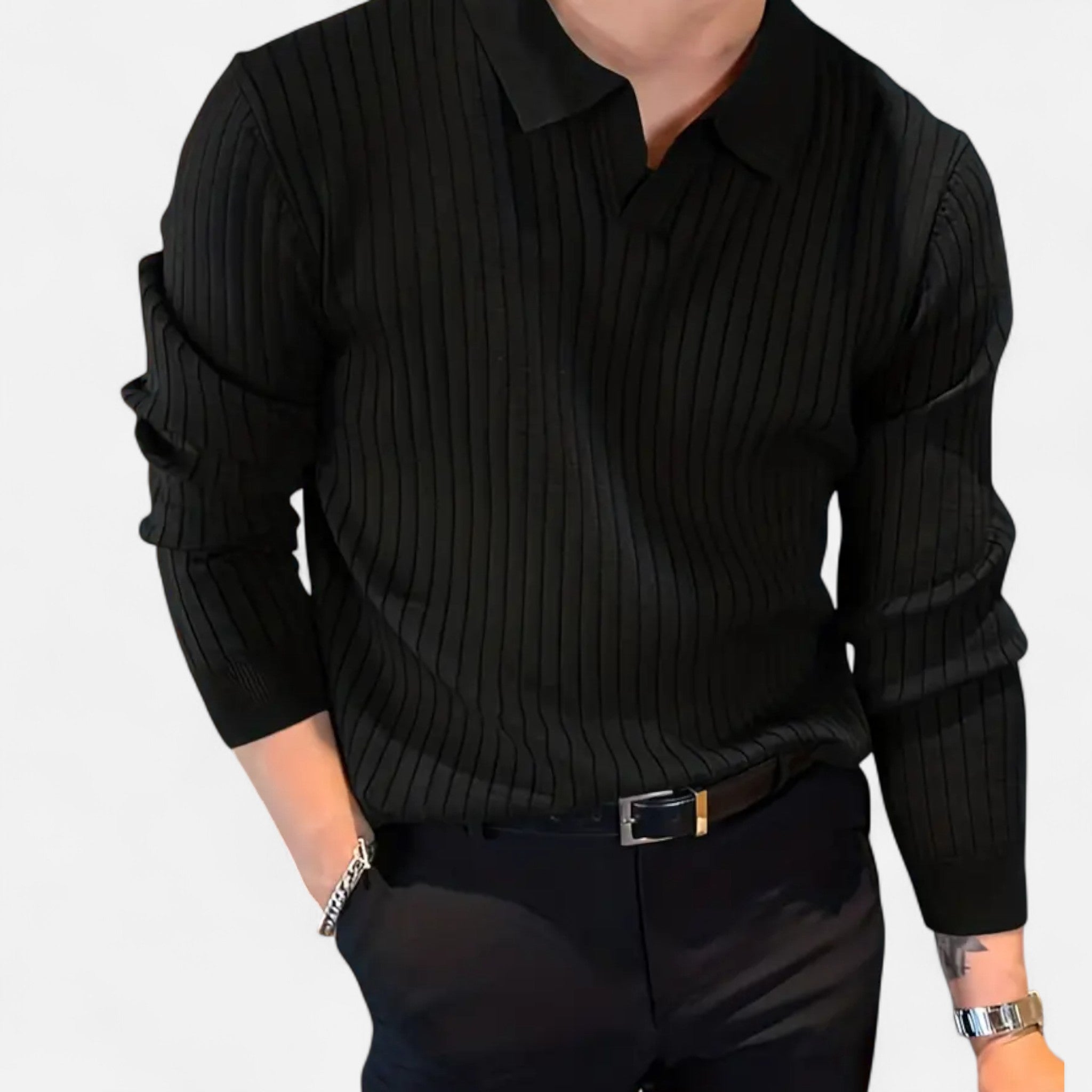 Rolezo | Men’s Stretch Long Sleeve Jumper – Refined Everyday Comfort