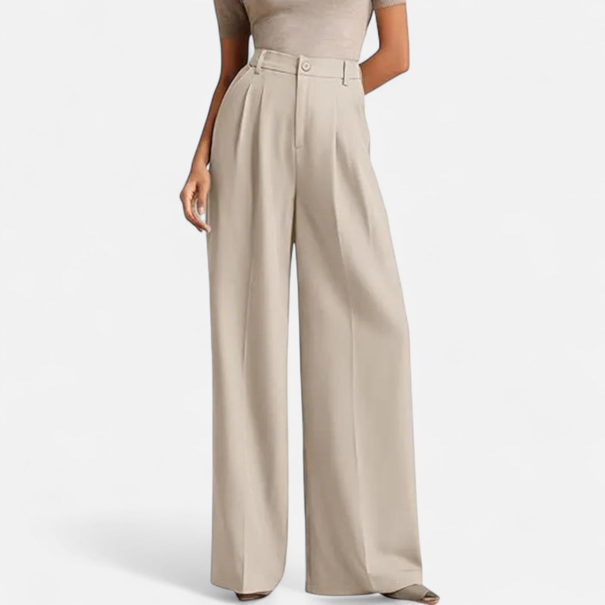 Rolezo | Women’s Pleated Long Trousers – Refined Simplicity, Timeless Allure