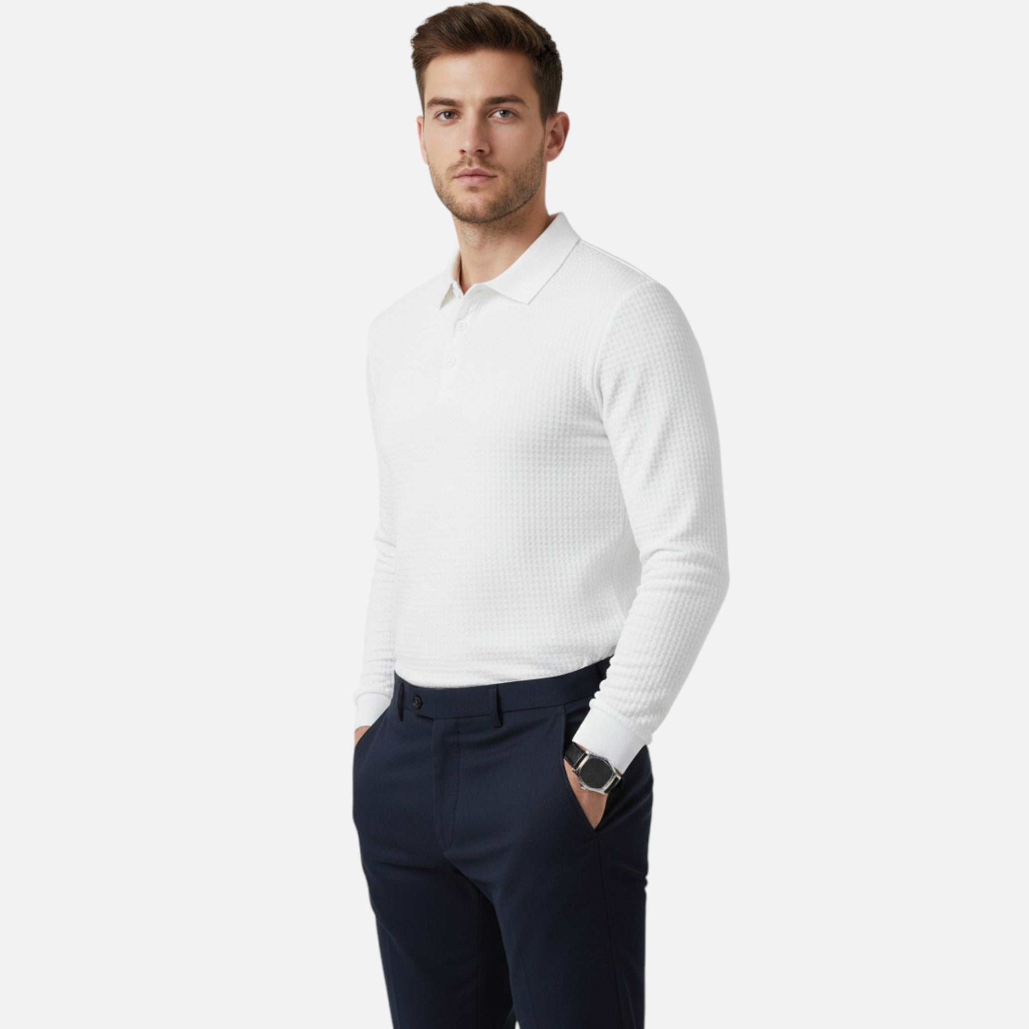 Rolezo | Men’s Long Sleeve Polo Shirt – Timeless Refinement