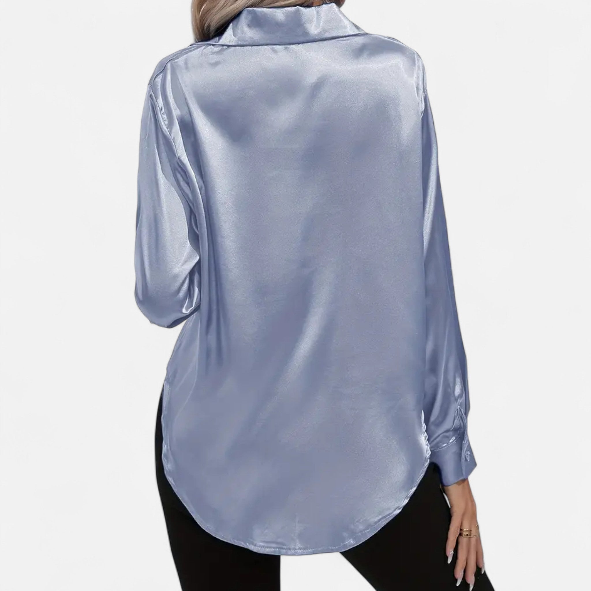Rolezo | Women’s Satin Long Sleeve Blouse – Subtle Lustre, Enduring Grace