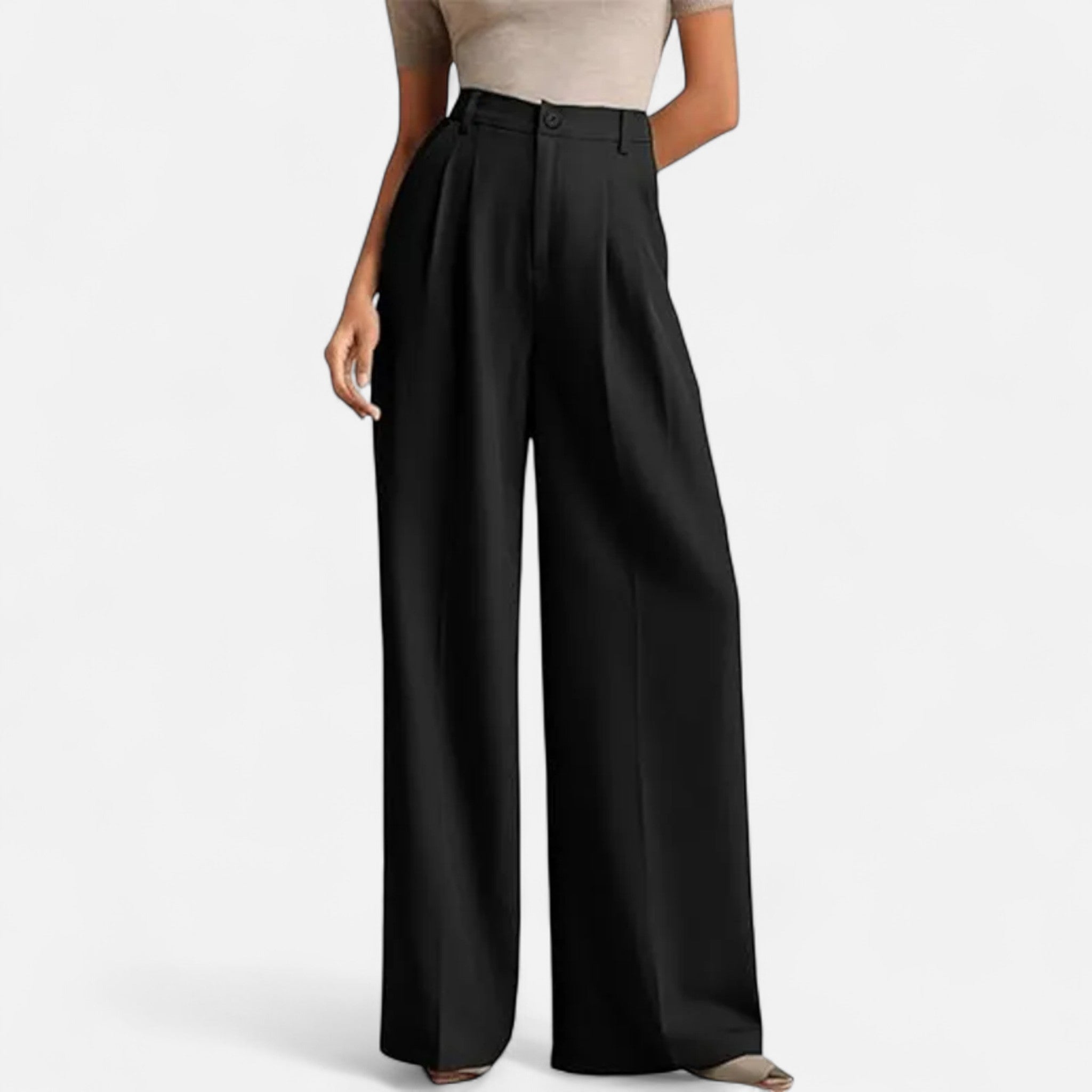Rolezo | Women’s Pleated Long Trousers – Refined Simplicity, Timeless Allure