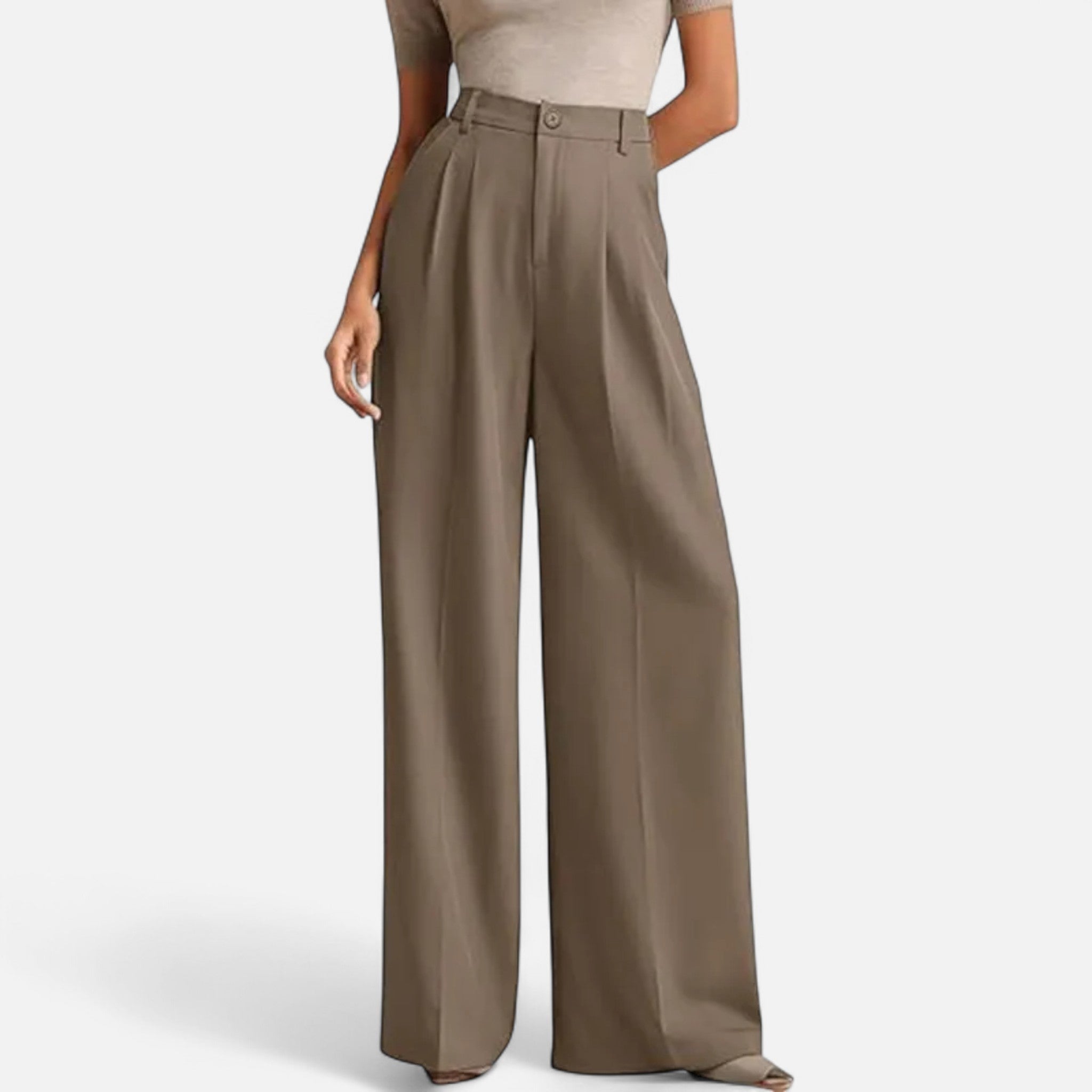 Rolezo | Women’s Pleated Long Trousers – Refined Simplicity, Timeless Allure
