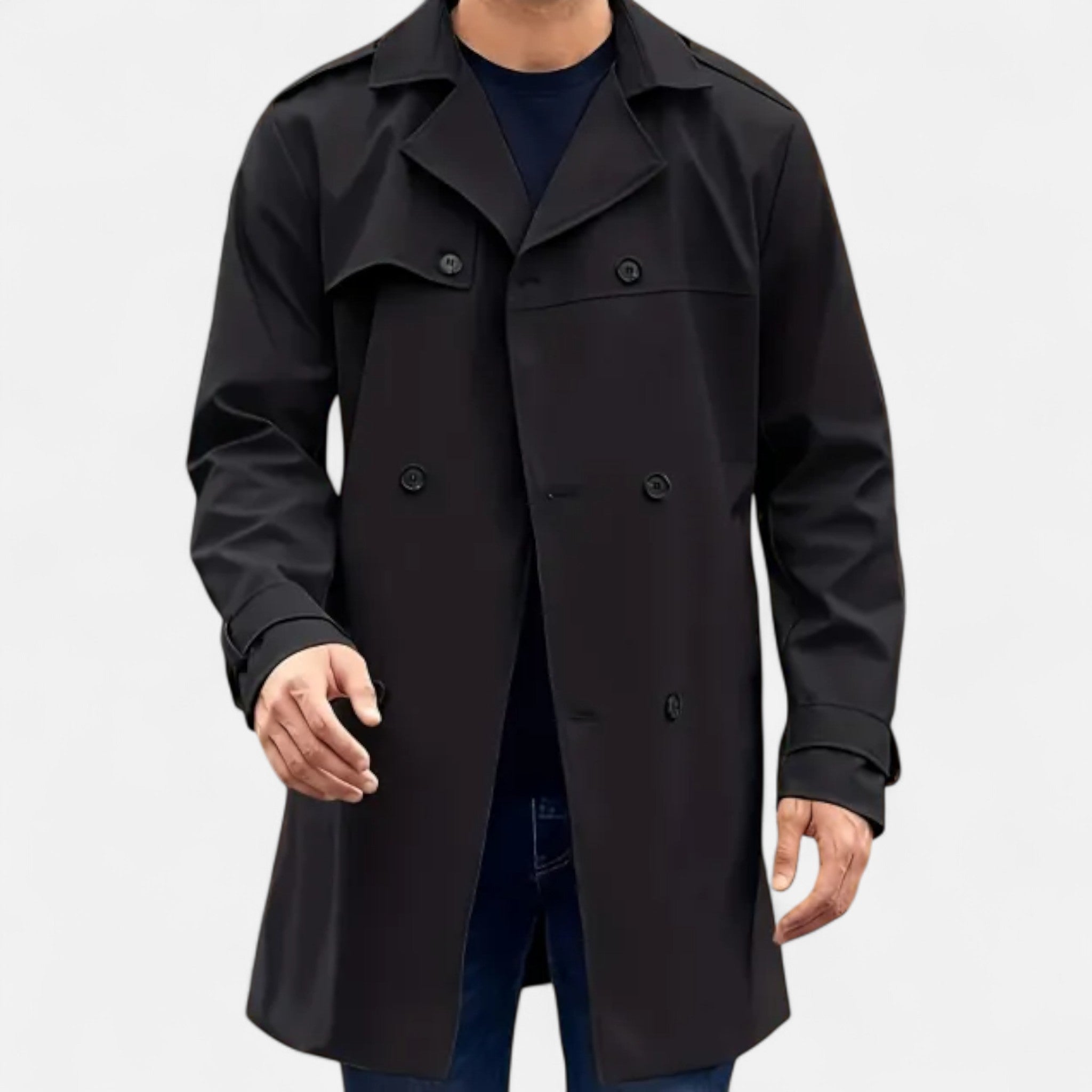 Rolezo | Men’s Midi Windbreaker Trench Coat – Contemporary Form, Classic Spirit