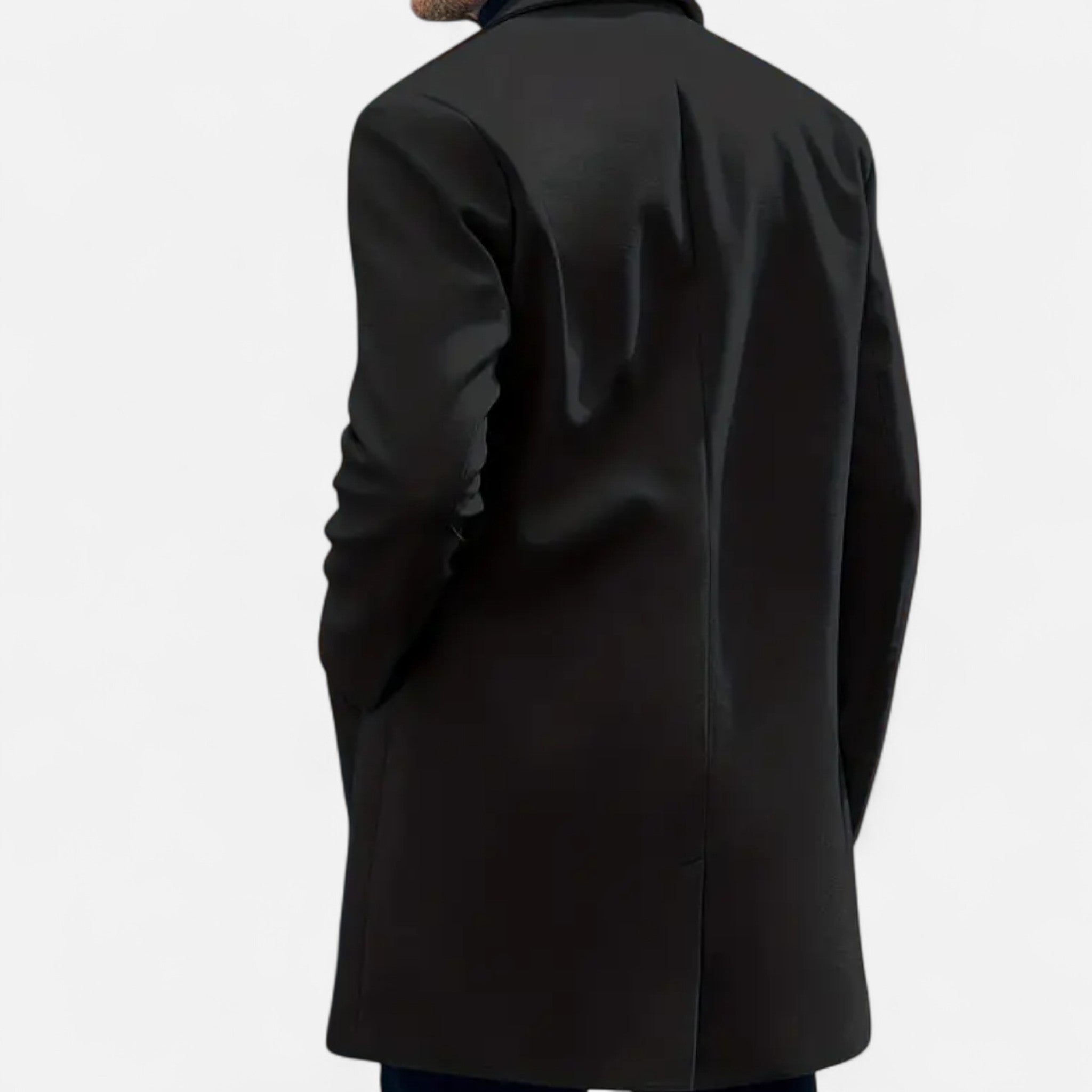 Rolezo | Men’s Single Breasted Midi Coat – Subtle Structure, Enduring Elegance