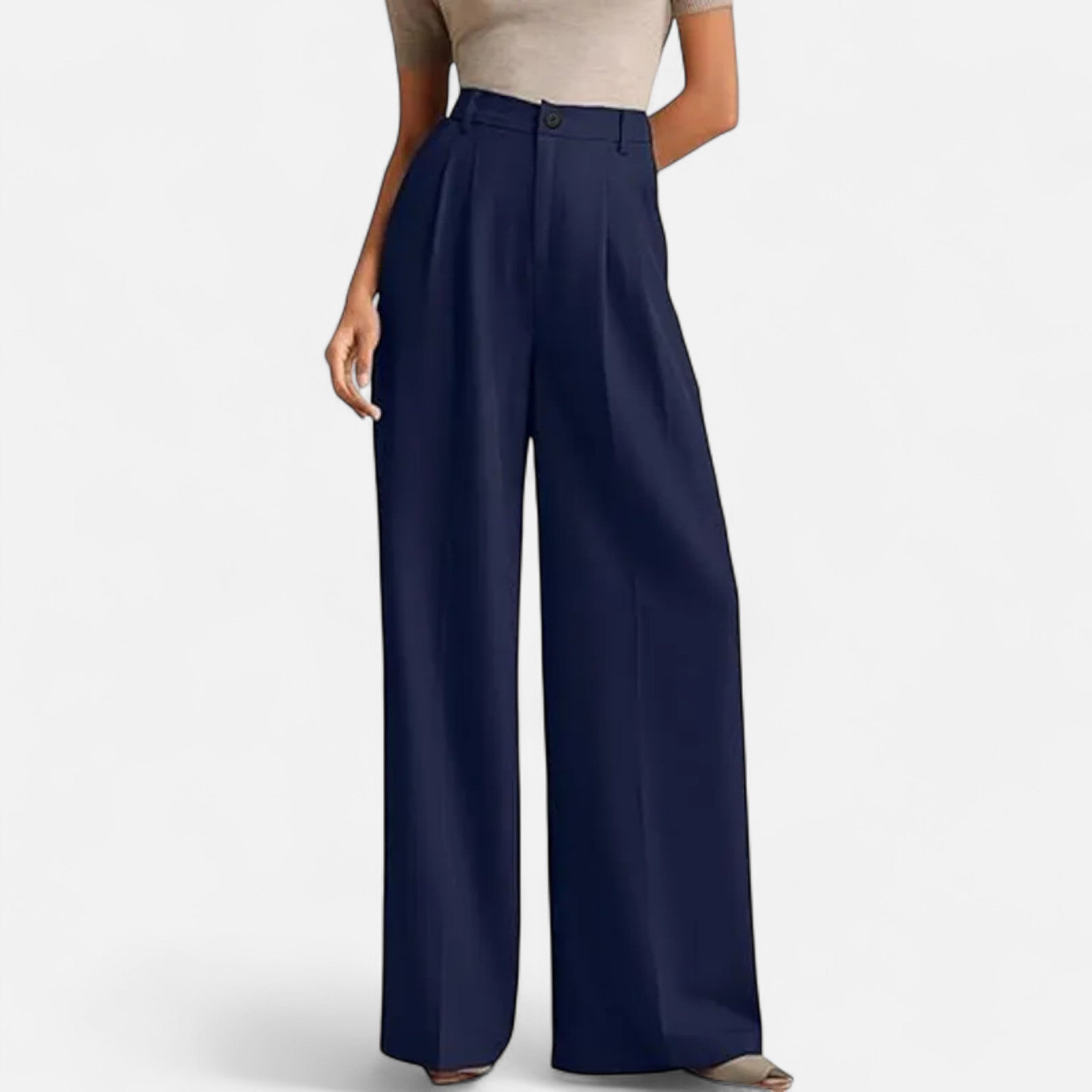 Rolezo | Women’s Pleated Long Trousers – Refined Simplicity, Timeless Allure