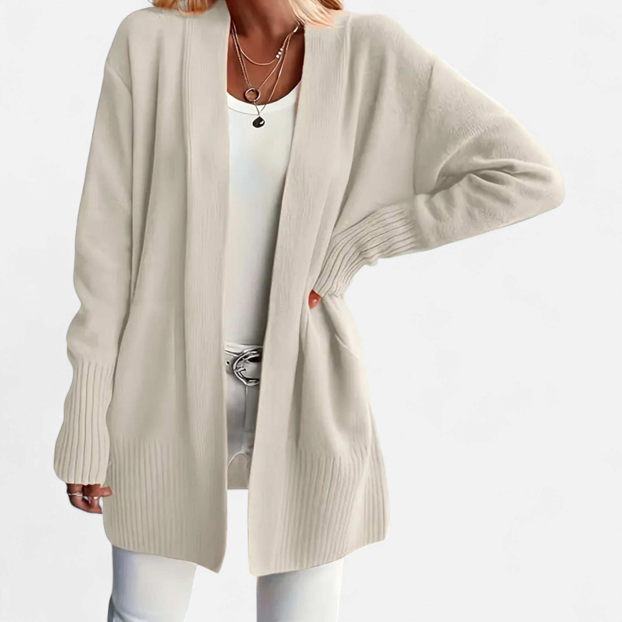 Rolezo | Women’s Long Knit Cardigan – Effortless Warmth, Timeless Grace