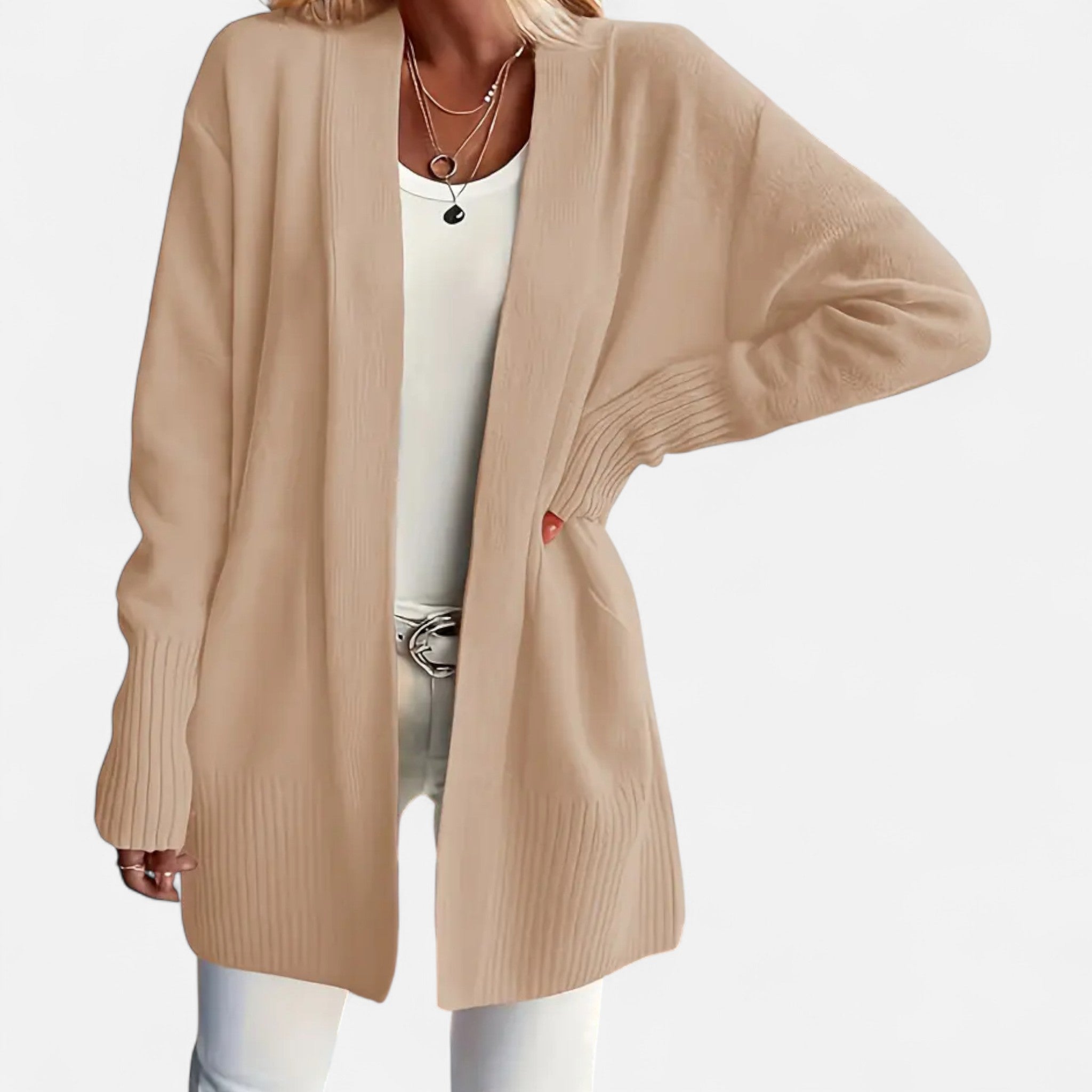 Rolezo | Women’s Long Knit Cardigan – Effortless Warmth, Timeless Grace