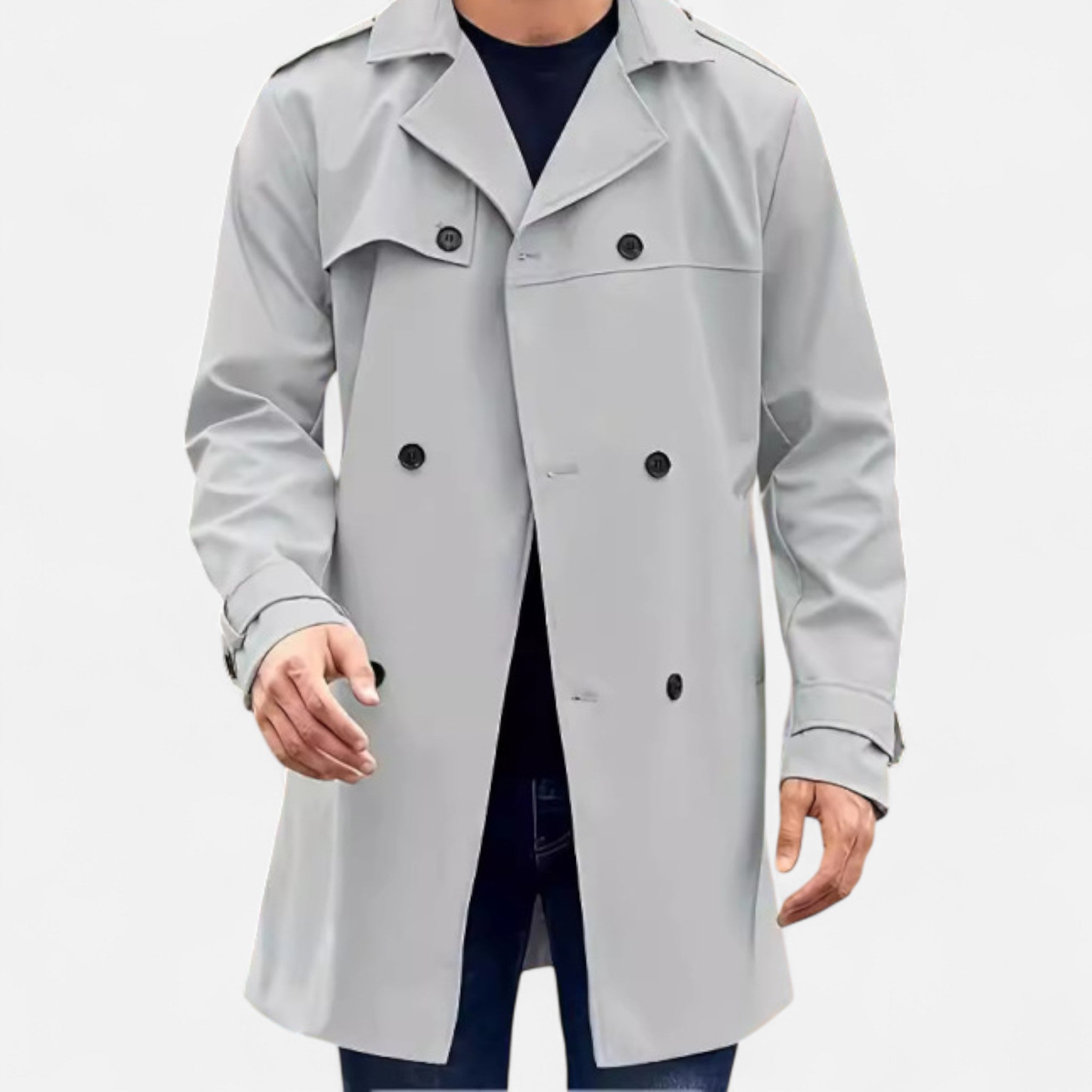 Rolezo | Men’s Midi Windbreaker Trench Coat – Contemporary Form, Classic Spirit