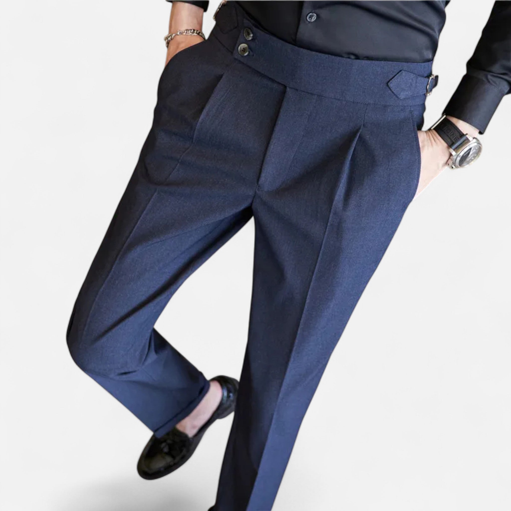 Rolezo | Men’s High Waist Trousers – Timeless Elegance with Modern Ease