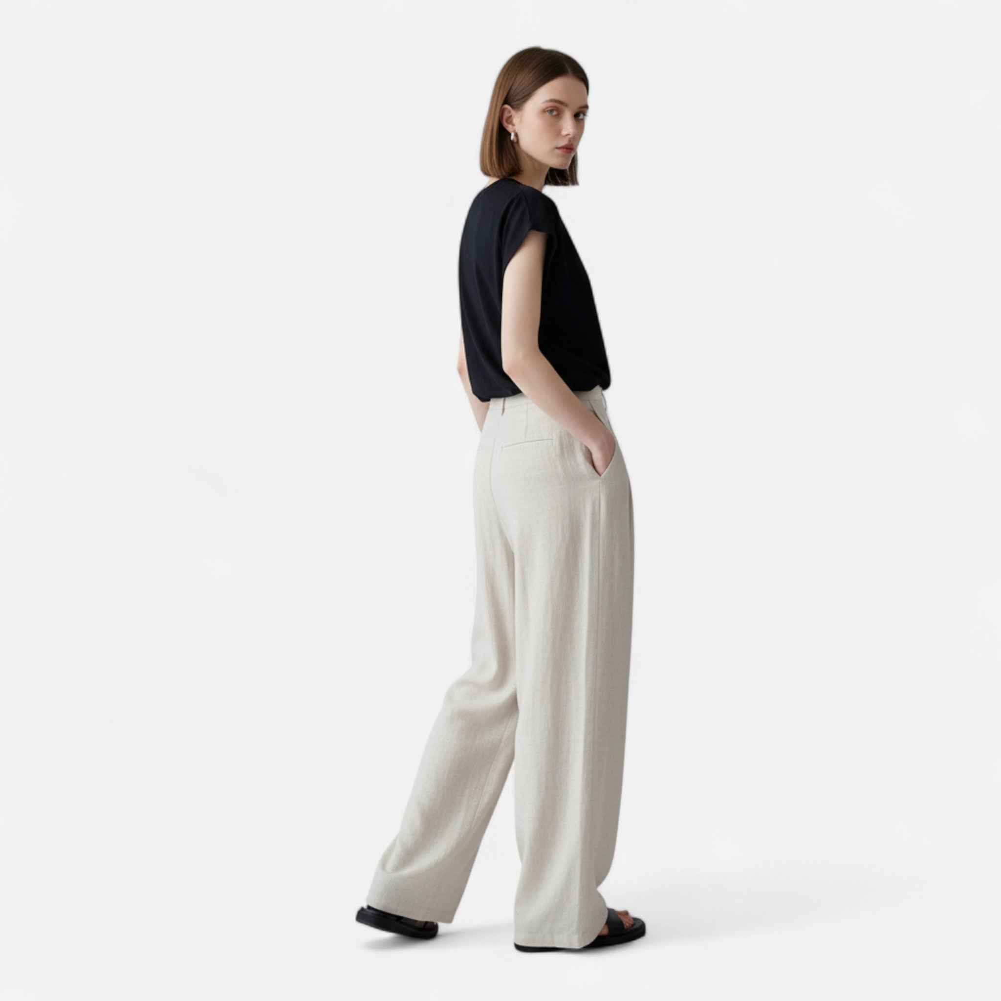 Rolezo | Women’s High Waist Pleated Trousers – Poised, Polished, Effortlessly Refined