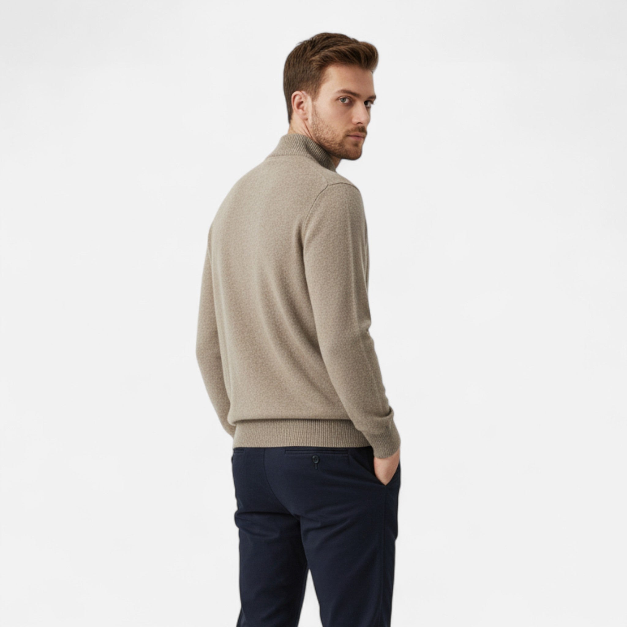 Rolezo | Men’s Cashmere Half Zip Jumper– Effortless Luxury