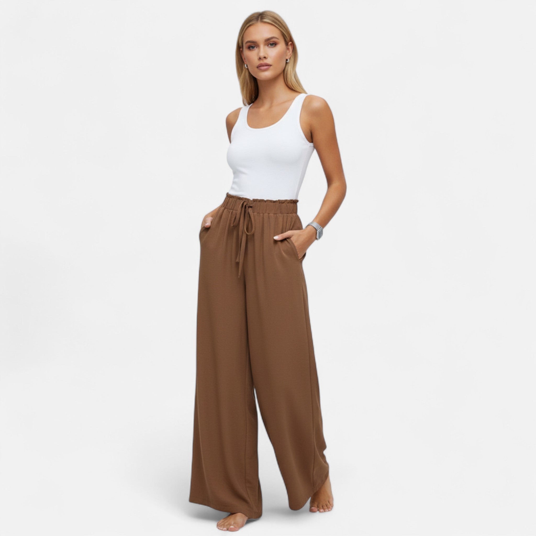 Rolezo | Women’s High Waist Wide Leg Trousers – Effortless Elegance, Enduring Sophistication