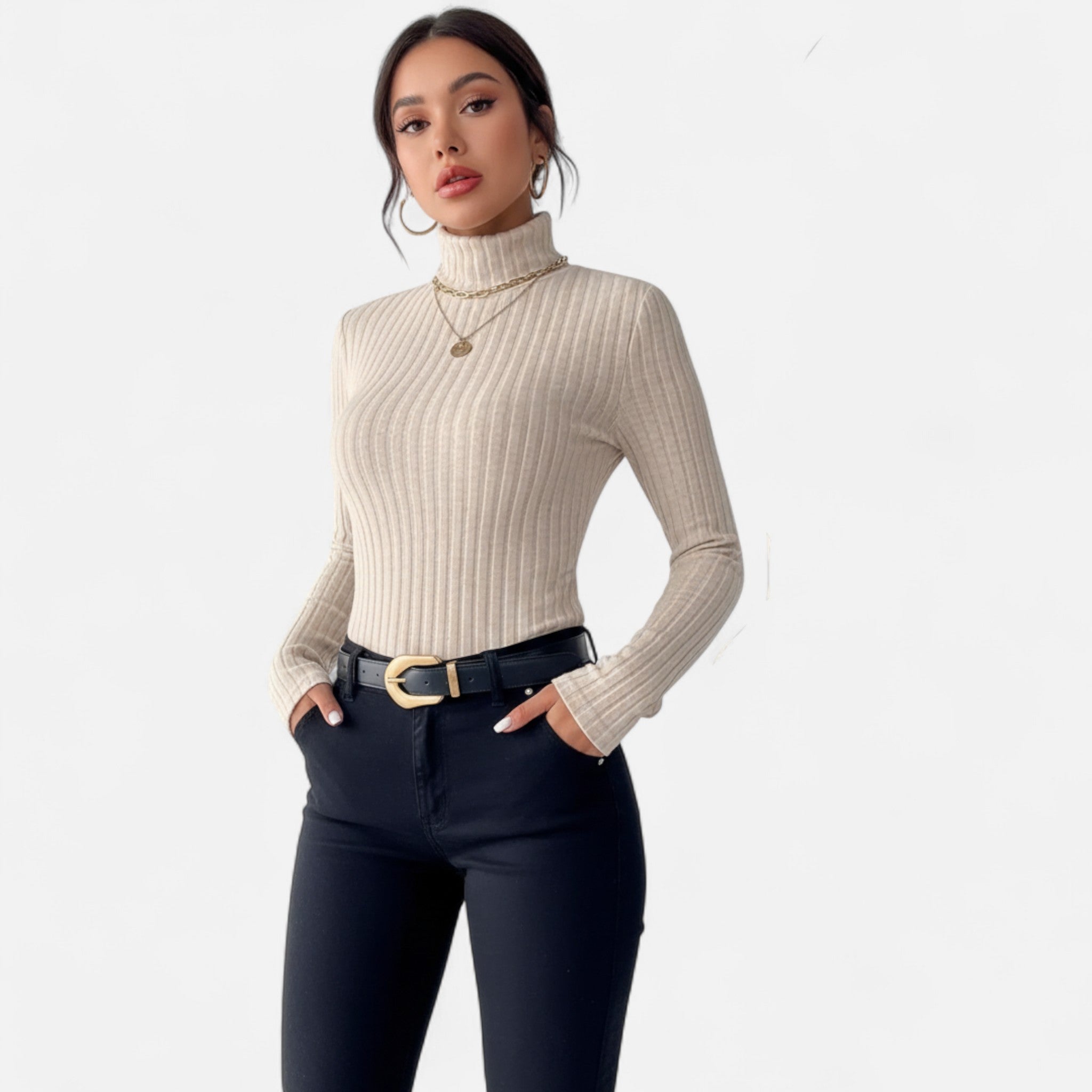 Rolezo | Women’s High Neck Jumper – Modern Warmth, Classic Poise