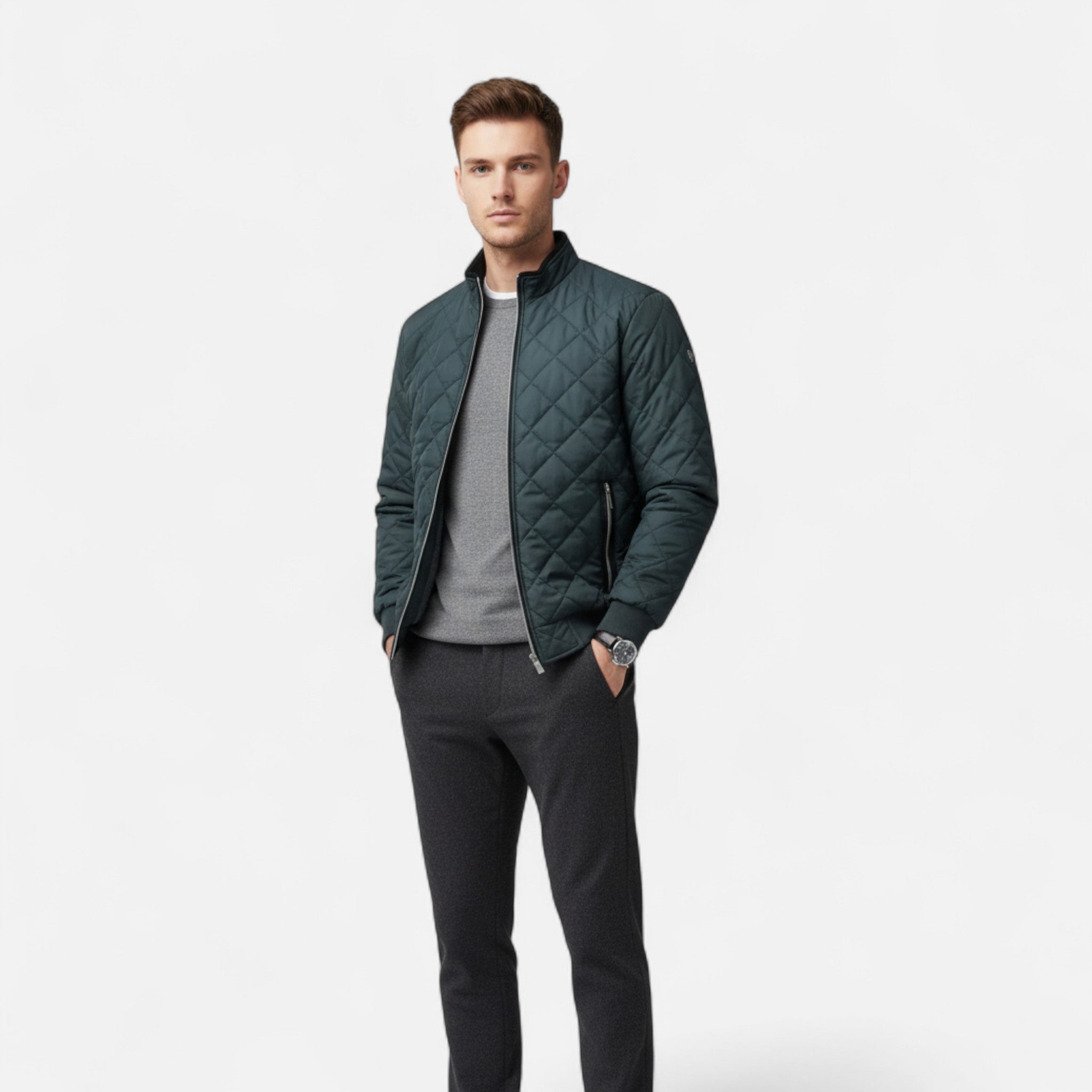 Rolezo | Men’s Quilted Fleece Jacket – Heritage Warmth, Contemporary Ease