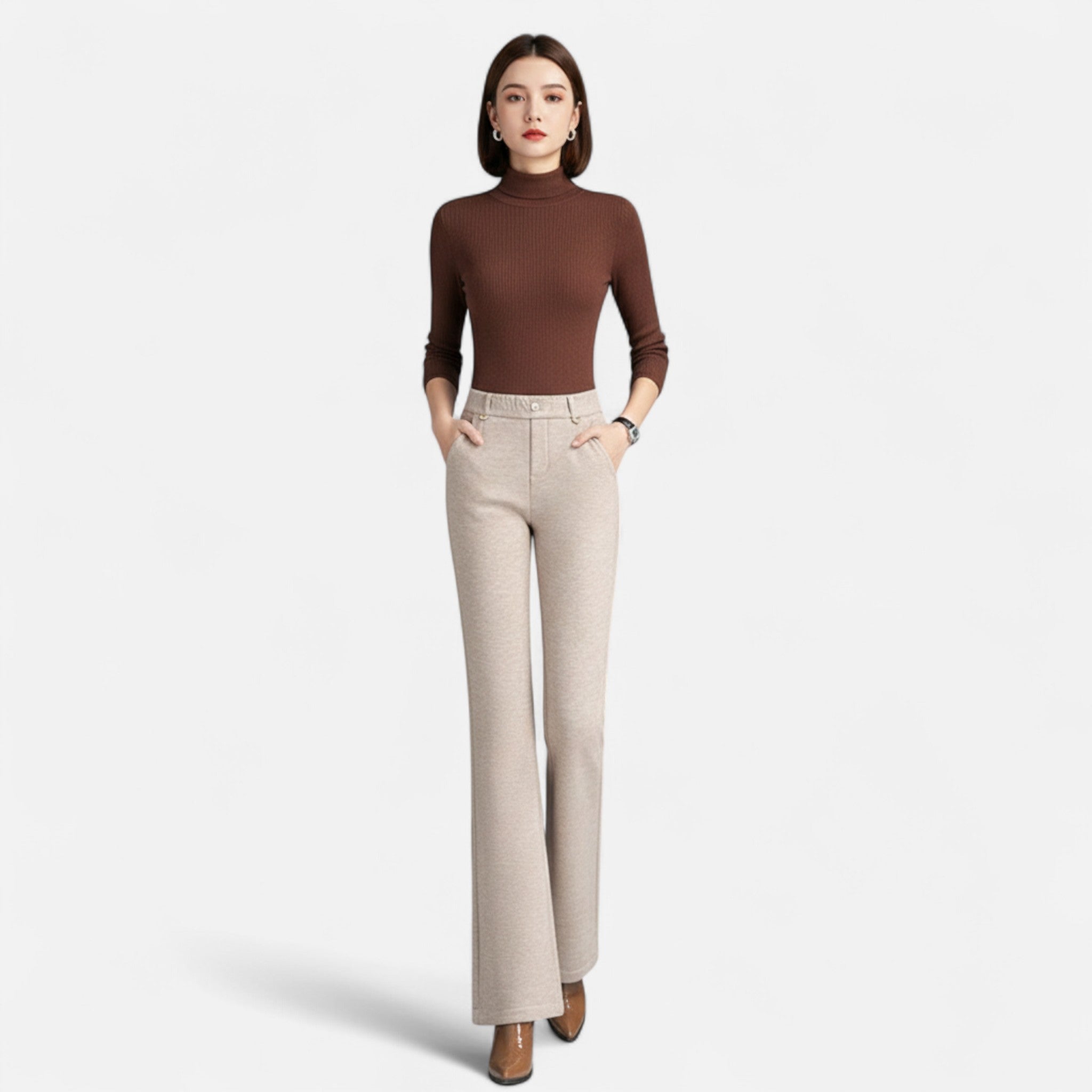 Rolezo | Women’s Wide Leg Wool Trousers – Graceful Lines, Lasting Sophistication