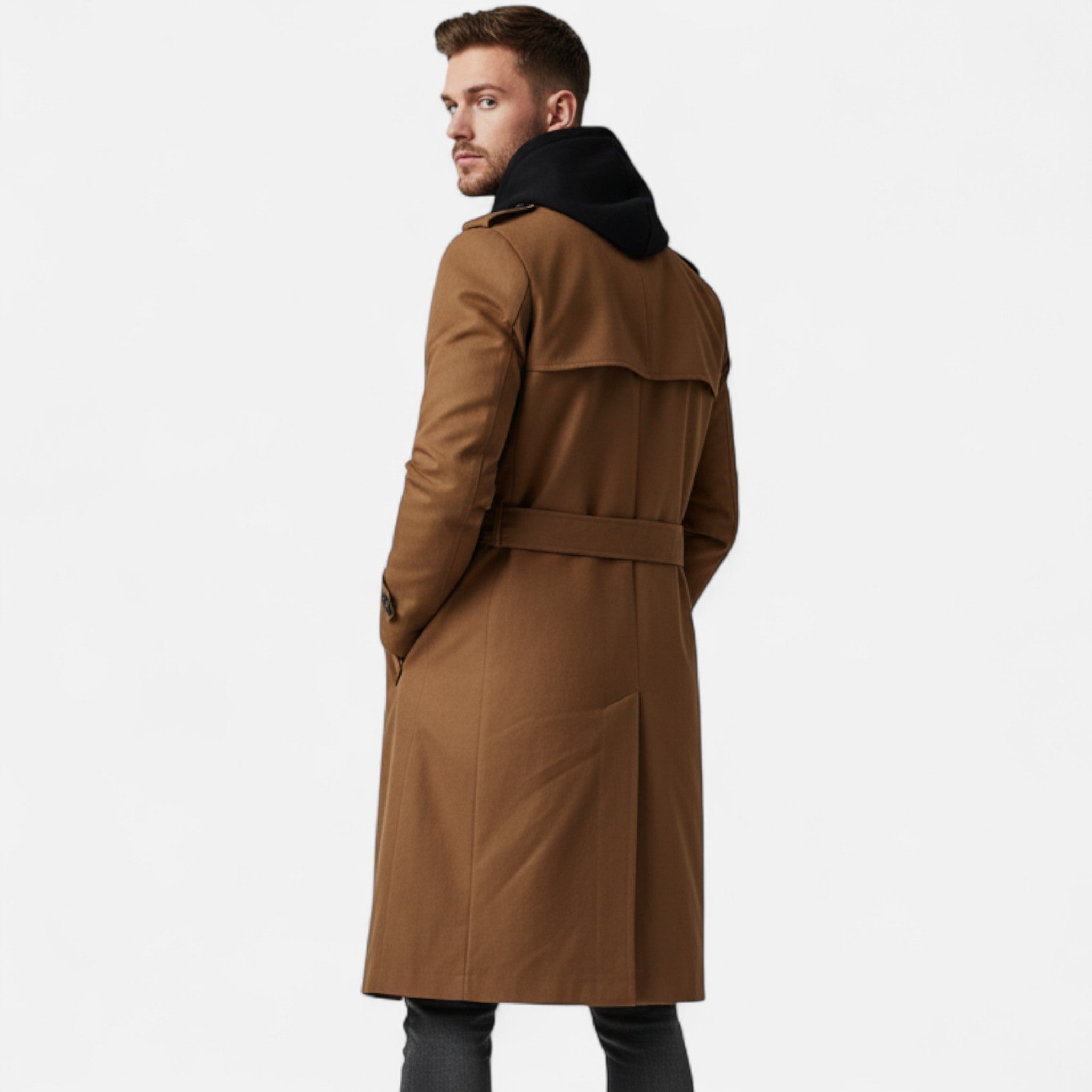 Rolezo | Men’s Midi Windbreaker Trench Coat – Contemporary Form, Classic Spirit