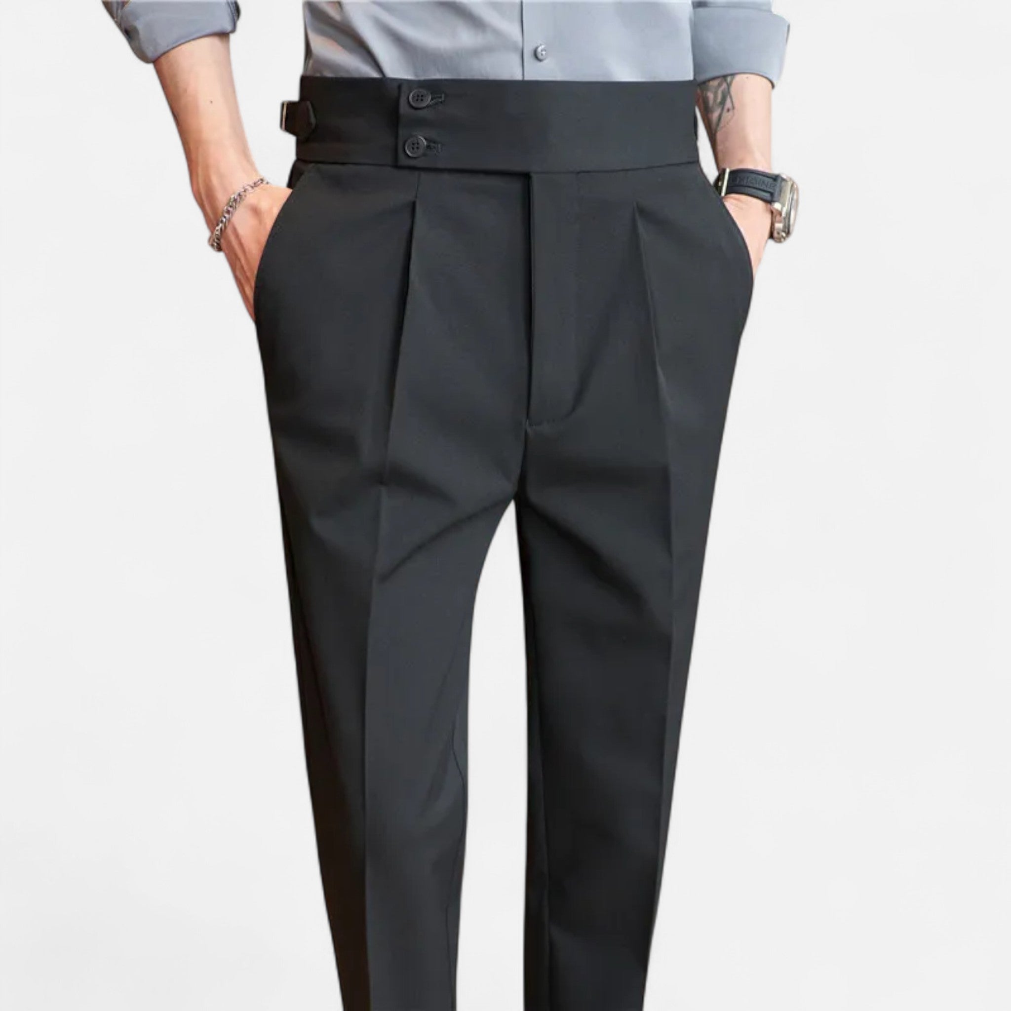 Rolezo | Men’s High Waist Trousers – Timeless Elegance with Modern Ease