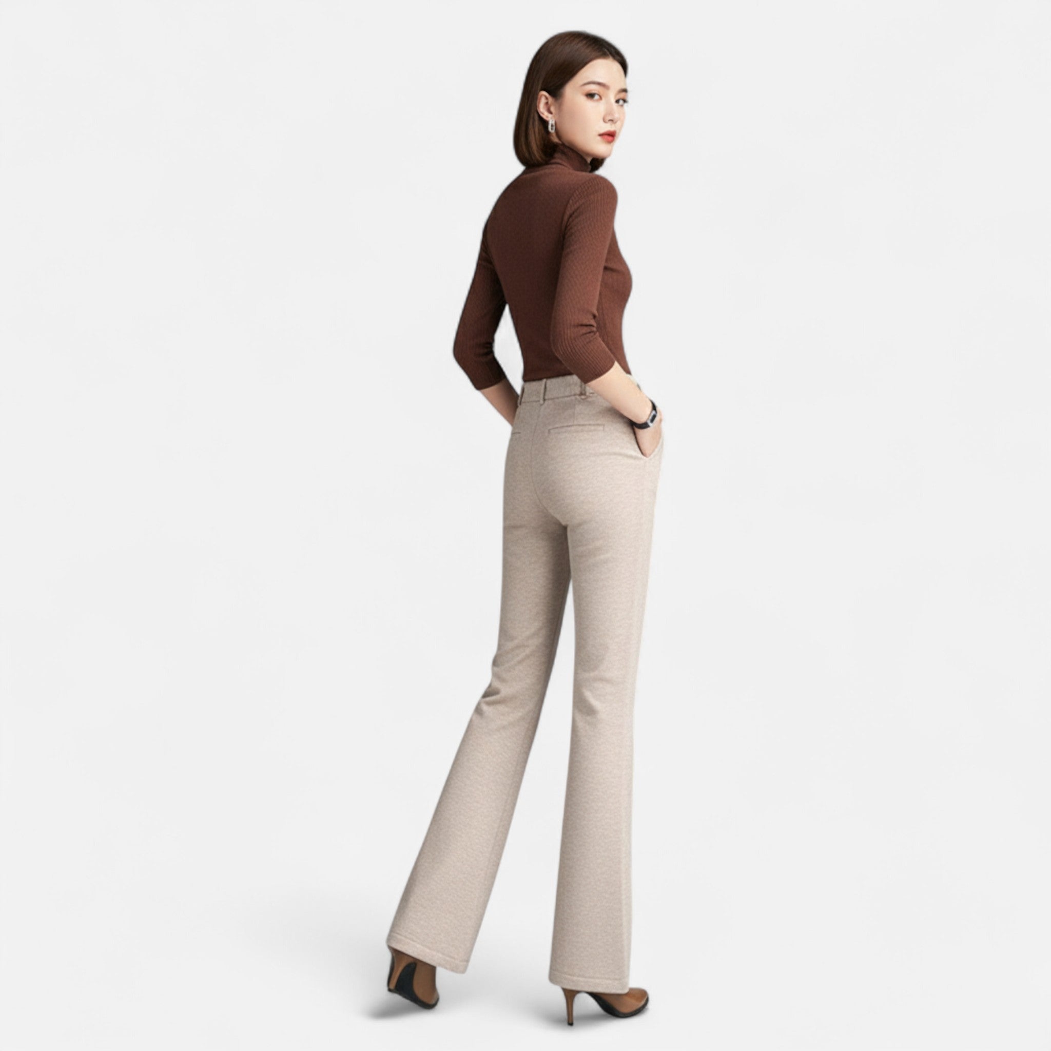 Rolezo | Women’s Wide Leg Wool Trousers – Graceful Lines, Lasting Sophistication