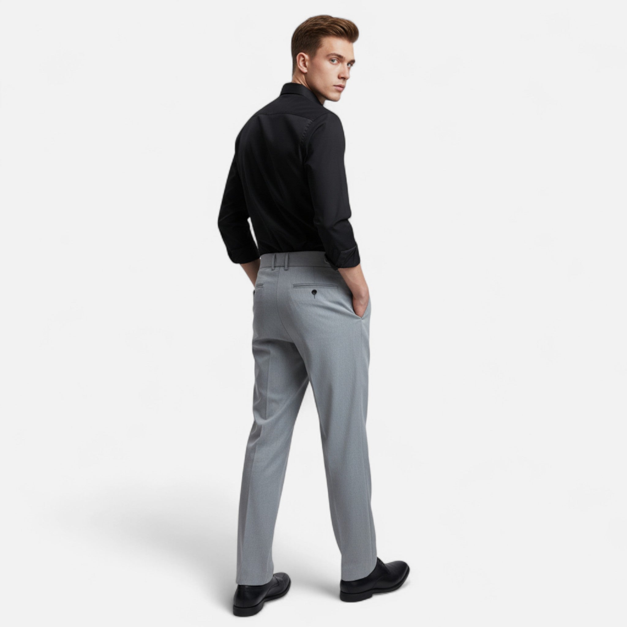 Rolezo | Men’s High Waist Trousers – Timeless Elegance with Modern Ease
