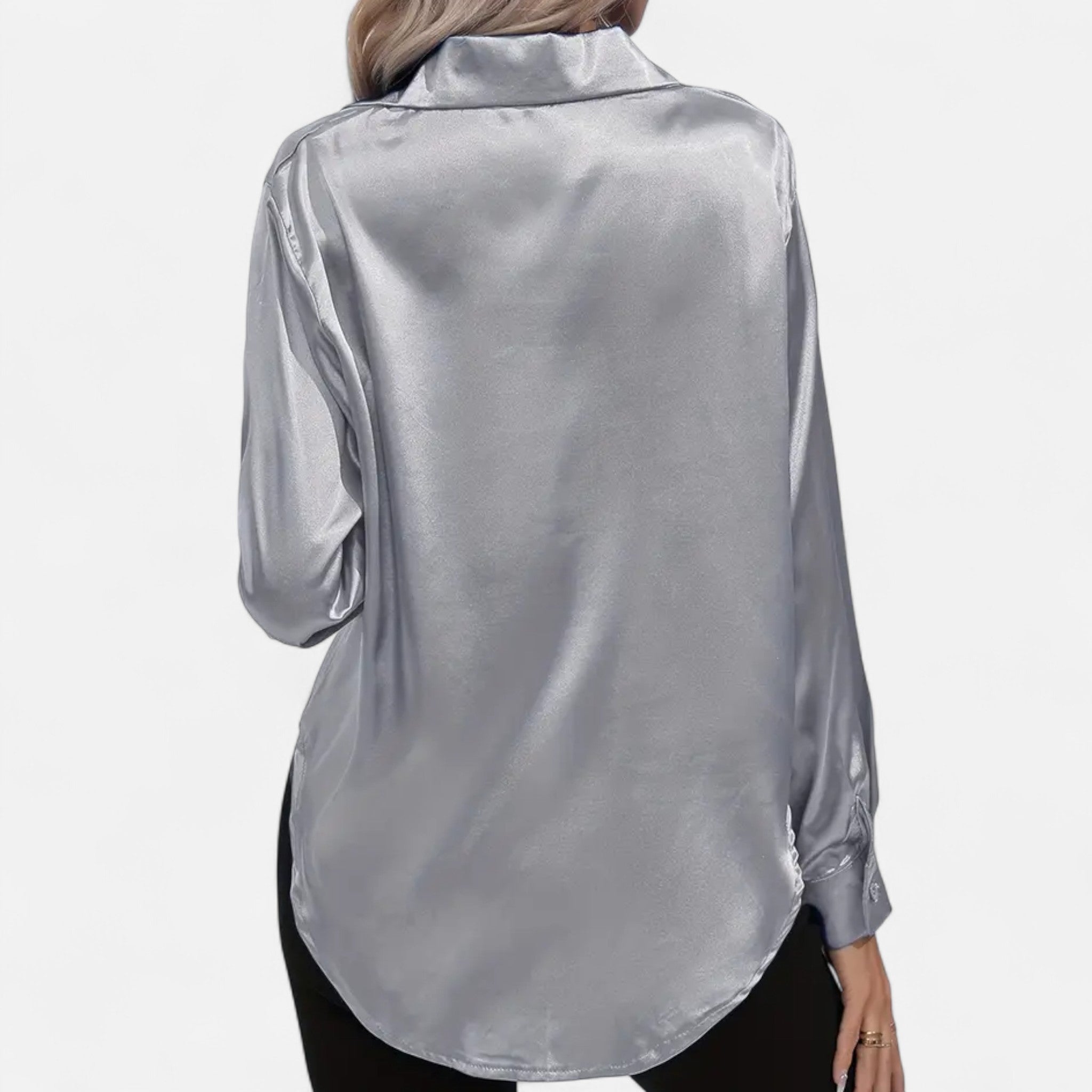 Rolezo | Women’s Satin Long Sleeve Blouse – Subtle Lustre, Enduring Grace