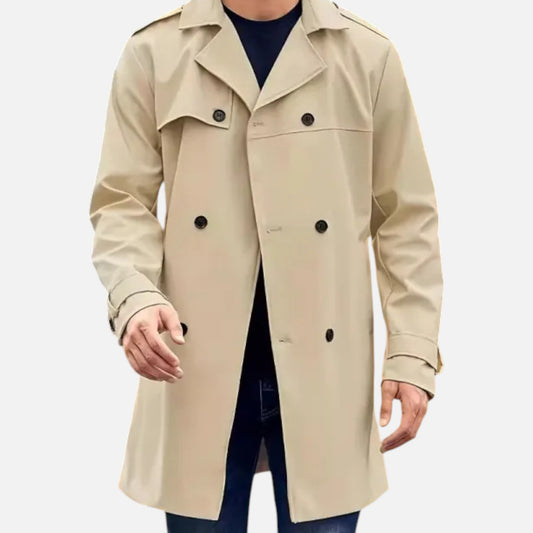 Rolezo | Men’s Midi Windbreaker Trench Coat – Contemporary Form, Classic Spirit