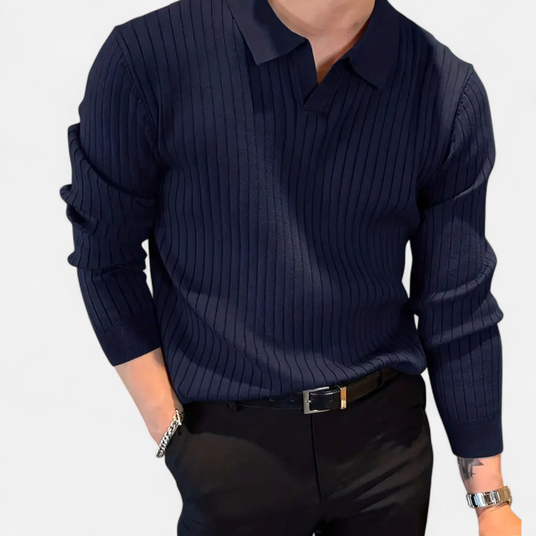 Rolezo | Men’s Stretch Long Sleeve Jumper – Refined Everyday Comfort